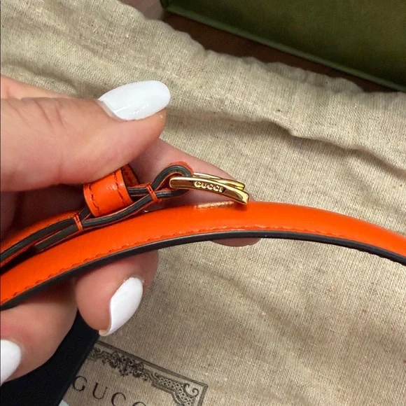 Gucci Bold Orange Leather belt Gucci Bold Orange Leather belt main image 4